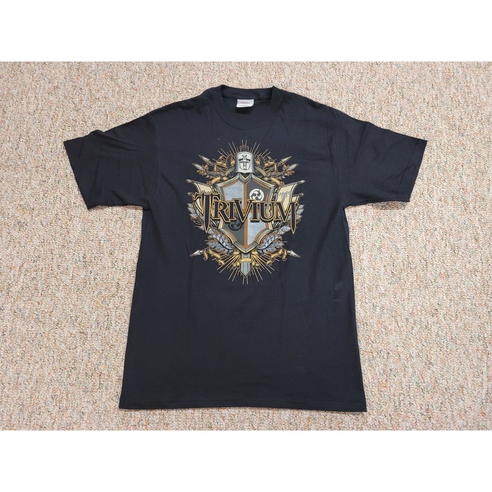 Trivium Band Shirt Mens Medium‎ Black Graphic Crest Heavy Metal Concert Tee